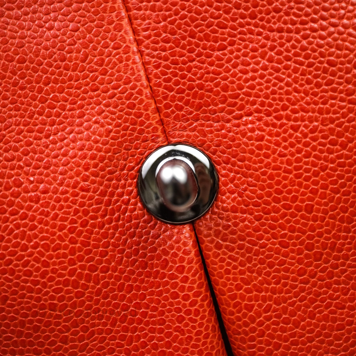 Chanel Flap Bag Caviar Orange Silver Hardware