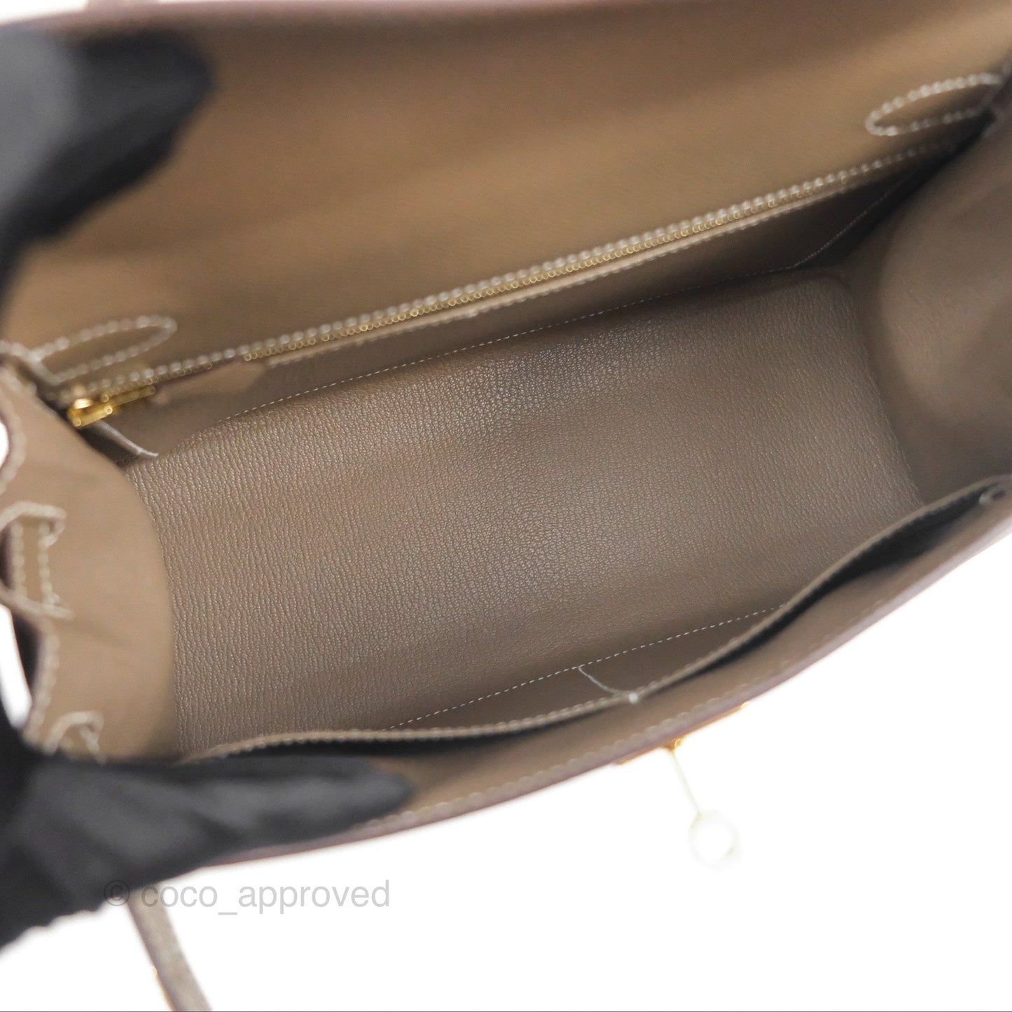Hermès Kelly Sellier 28 Etoupe 18 Epsom Gold Hardware
