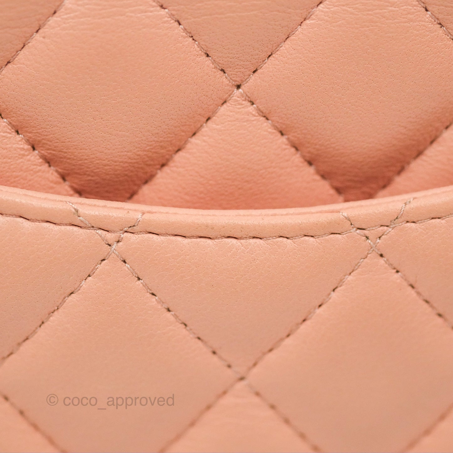 Chanel Quilted Mini Square Lambskin Light Beige Pink Gold Hardware