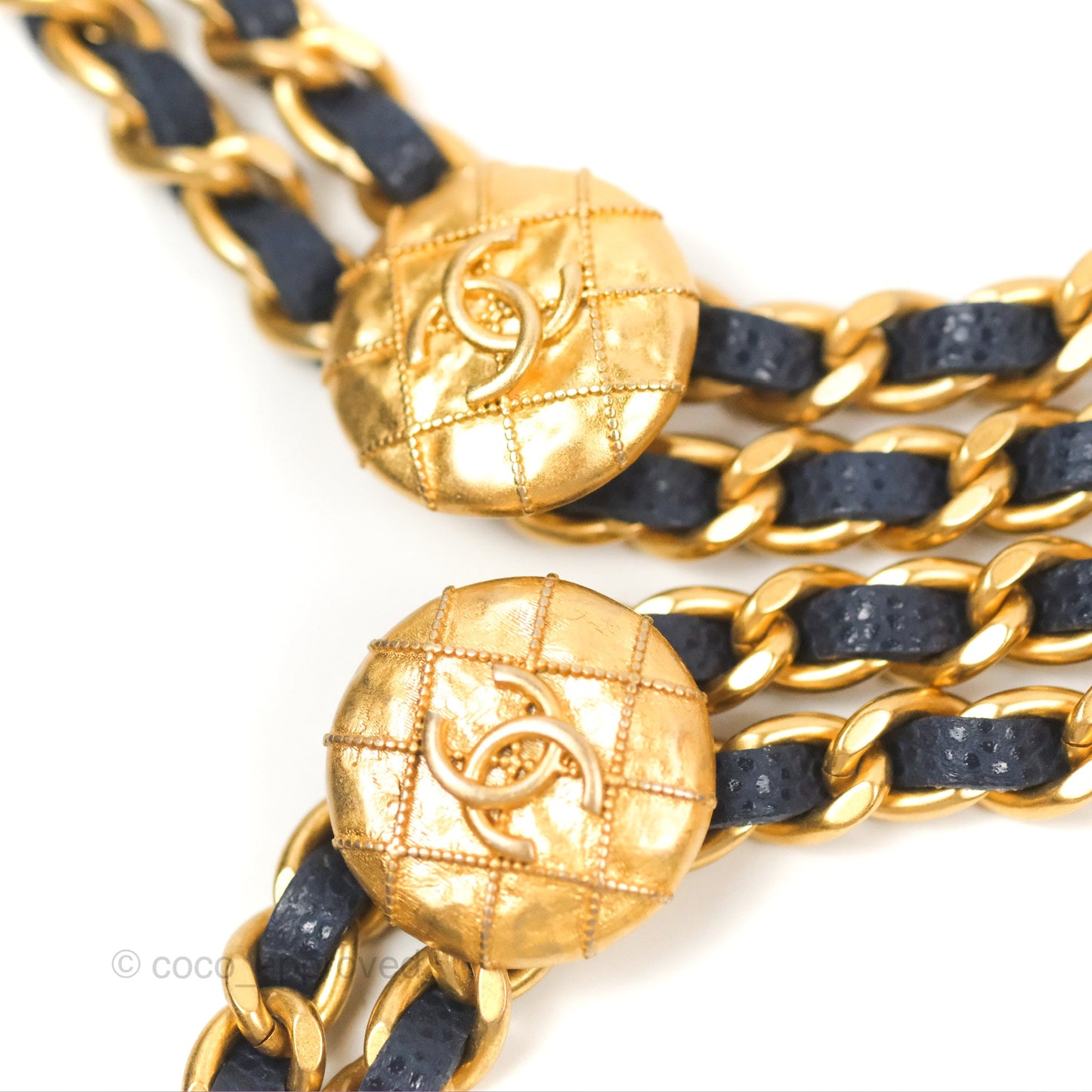 Chanel Twist Your Button Phone Bag Navy Shiny Caviar Aged Gold Hardware 22A