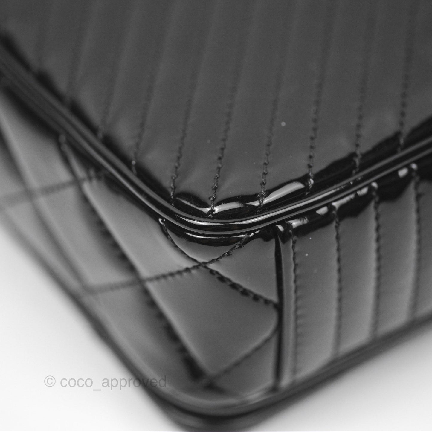 Chanel Small Flap Coco Boy Black Patent Silver Hardware