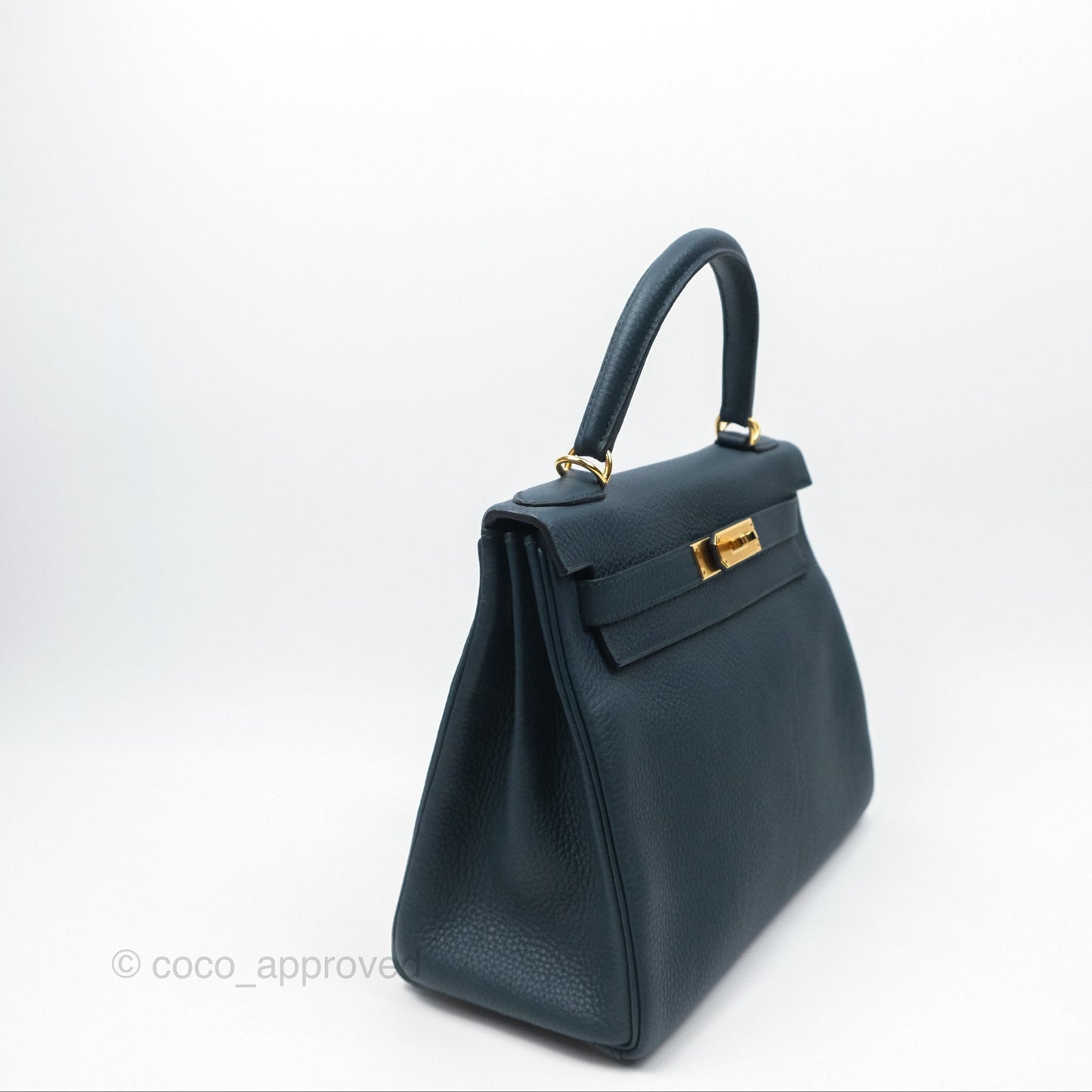 Hermès Kelly 28 Retourne Dark Green Clemence Gold Hardware