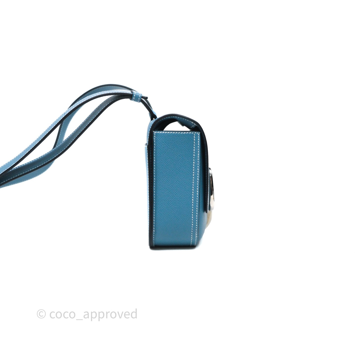 Hermès Della Cavalleria Mini II Bag 18 New Bleu Jean 75 Epsom Palladium Hardware
