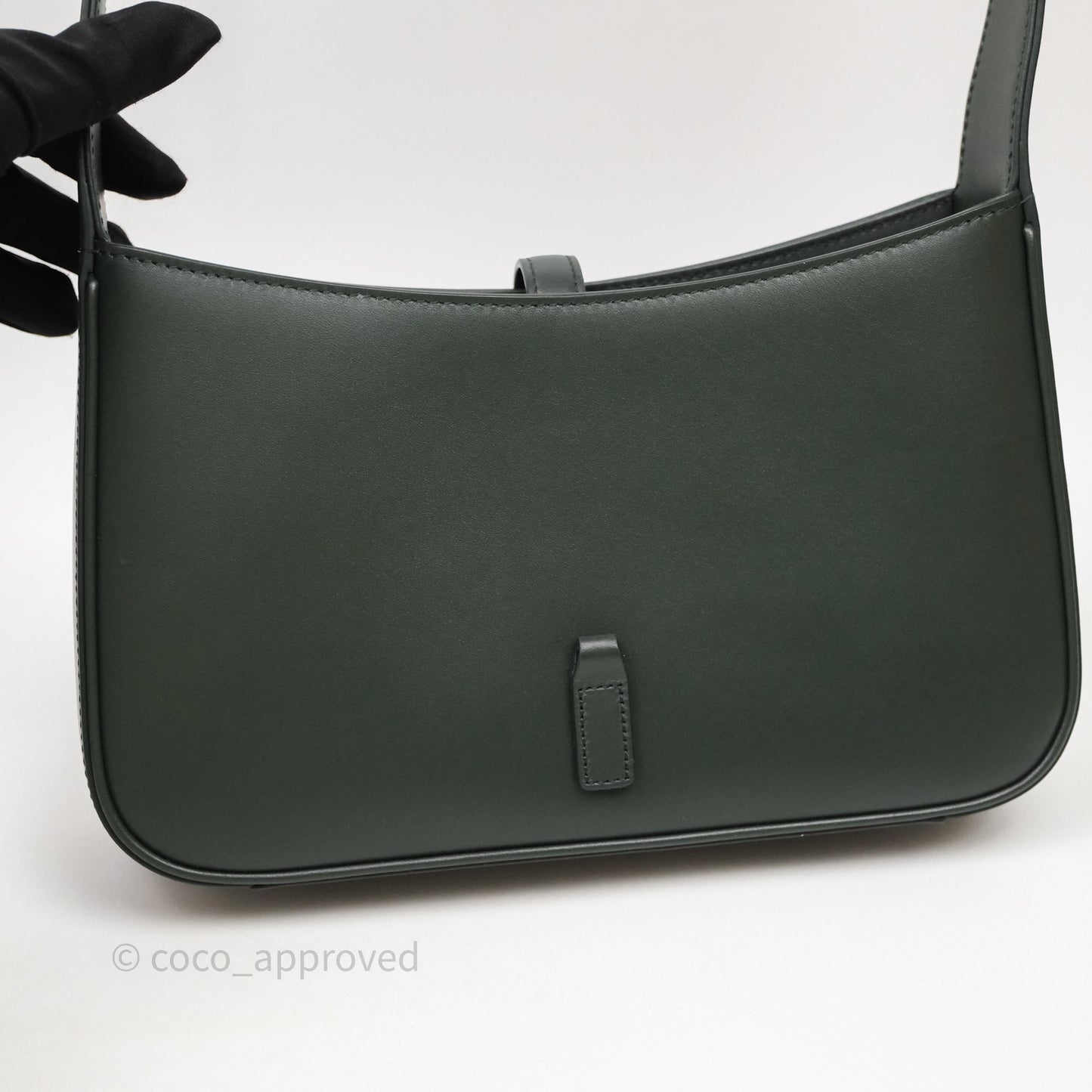 Saint Laurent ‘Le 5 a 7’ Hobo Bag Dark Green Smooth Calfskin