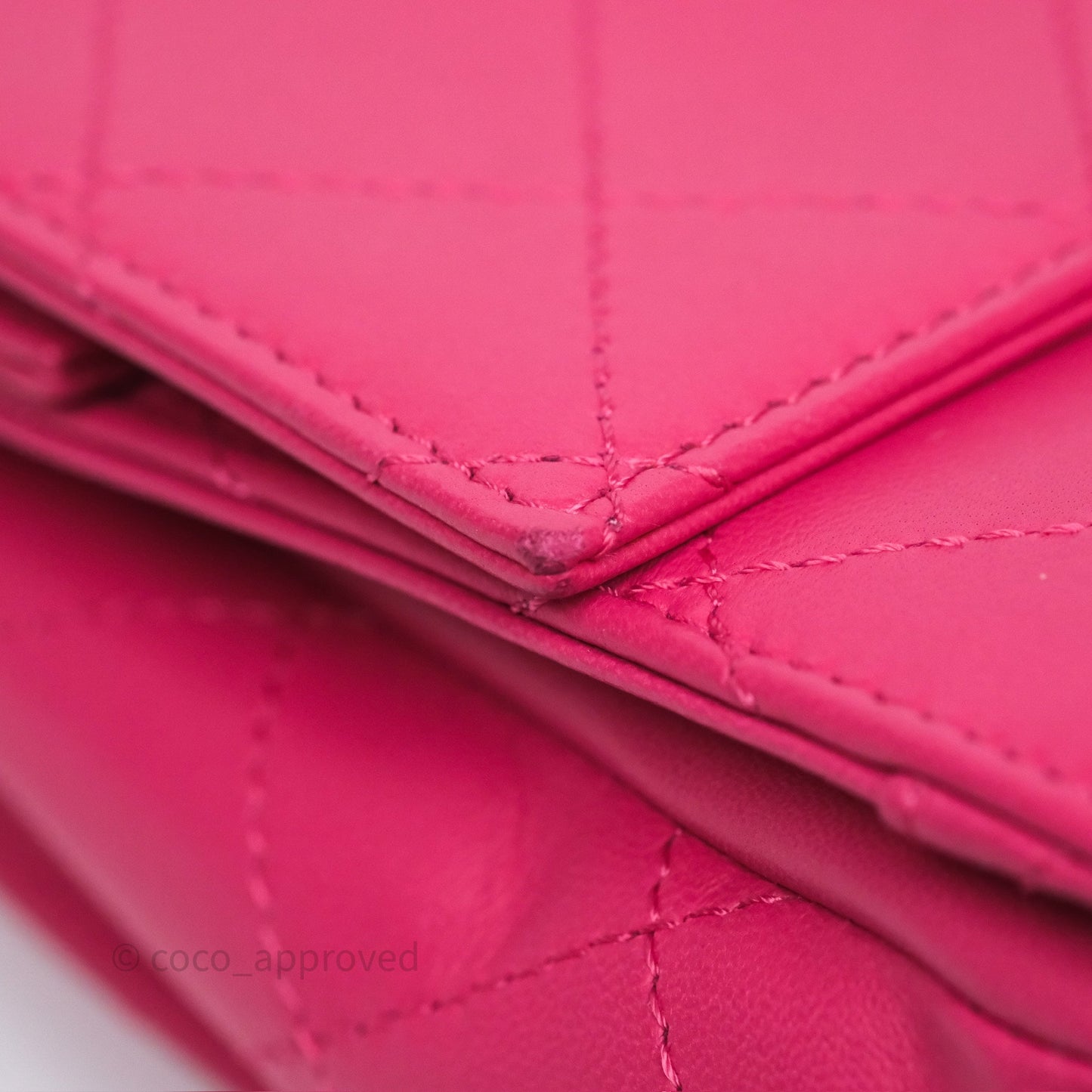 Chanel Stitched Double Flap Bag Pink Calfskin Silver Hardware