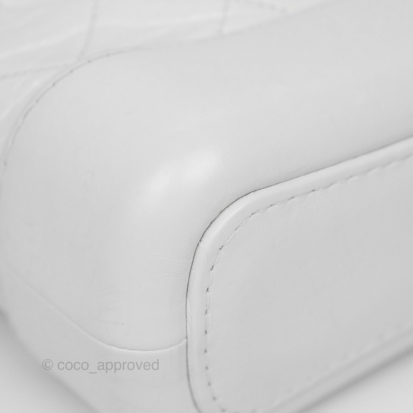 Chanel Small Gabrielle Hobo Quilted White Aged Calfskin