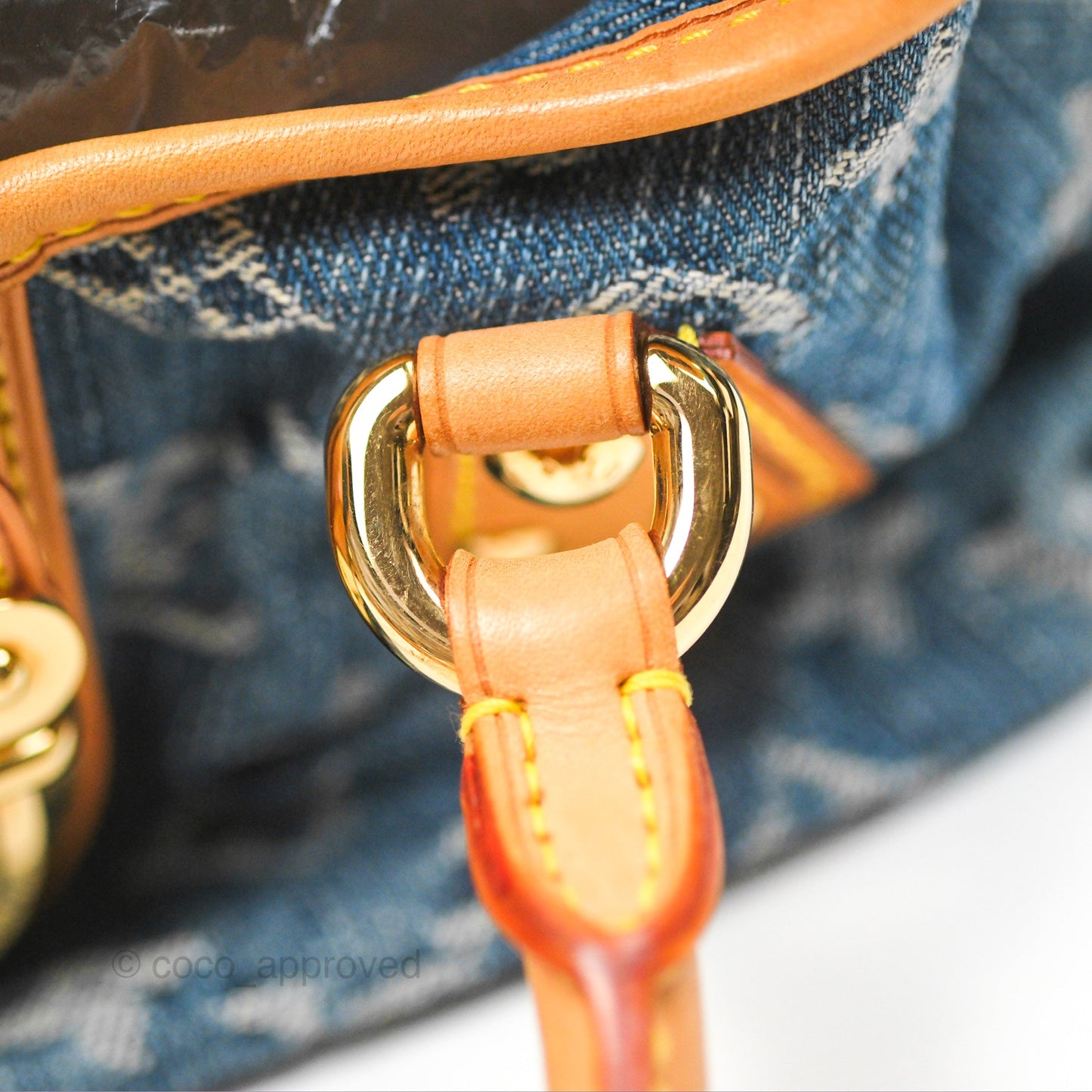 Louis Vuitton Vintage Pleaty Denim Monogram Gold Hardware
