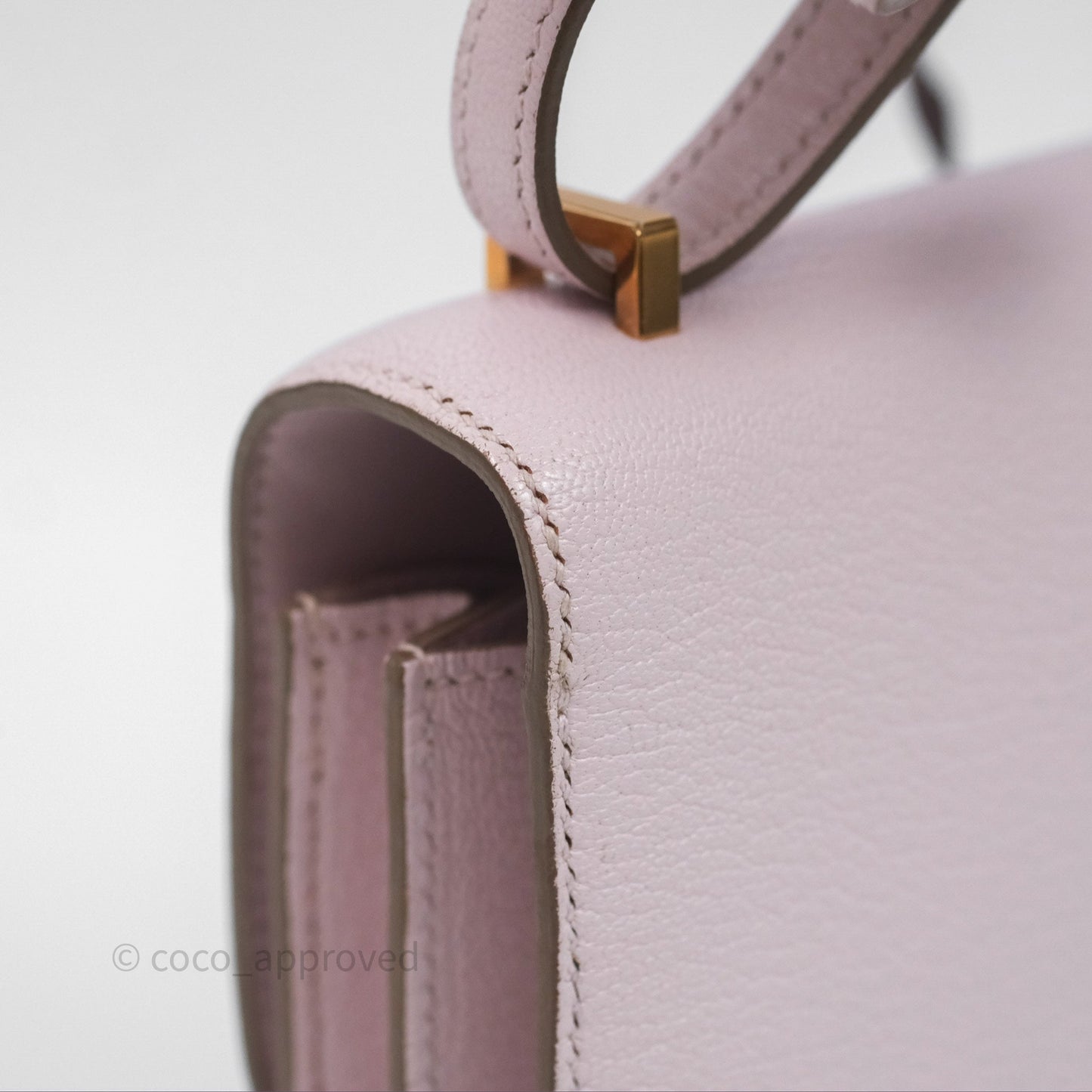 Hermès Constance Mini 18cm Mauve Pale Chevre Mysore Rose Gold Hardware