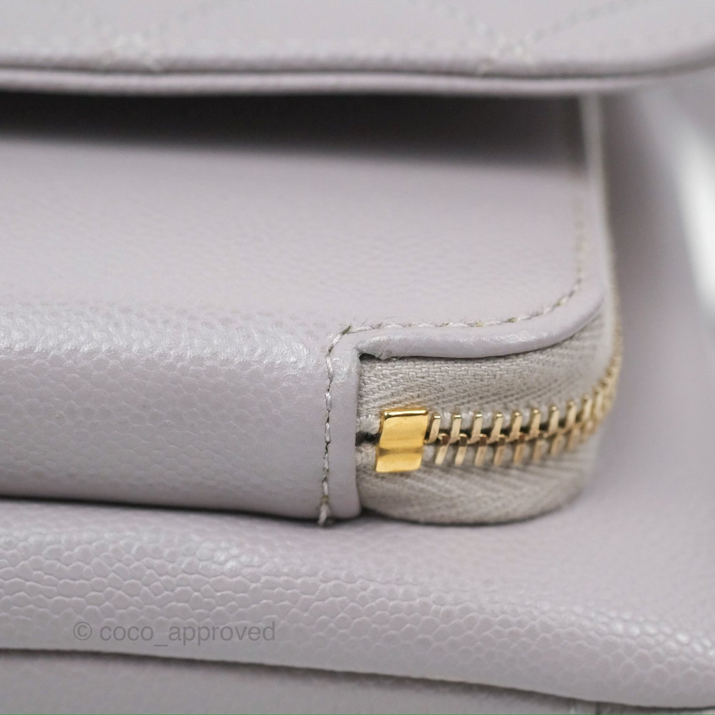 Chanel Quilted Medium Business Affinity Flap Grey Caviar Light Gold Hardware