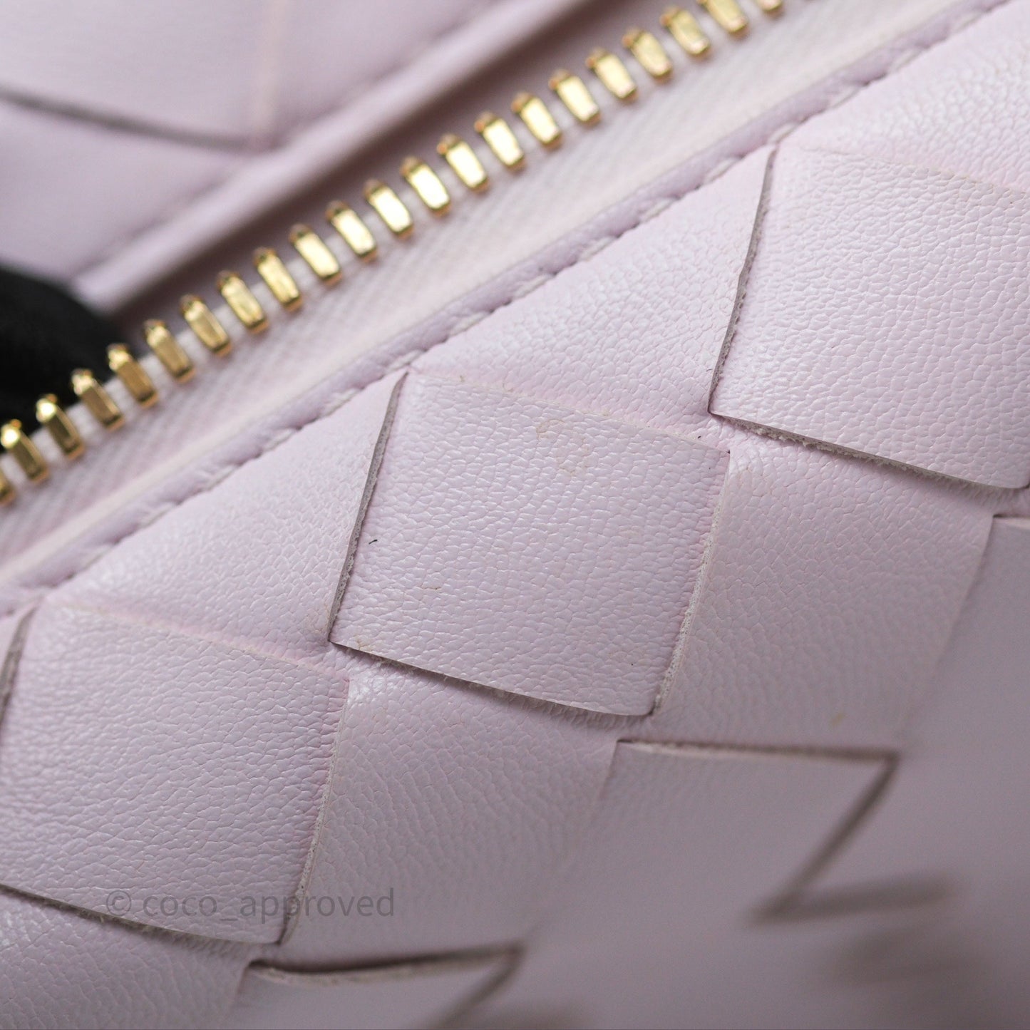 Bottega Veneta Wallace Pink Intrecciato Gold Hardware