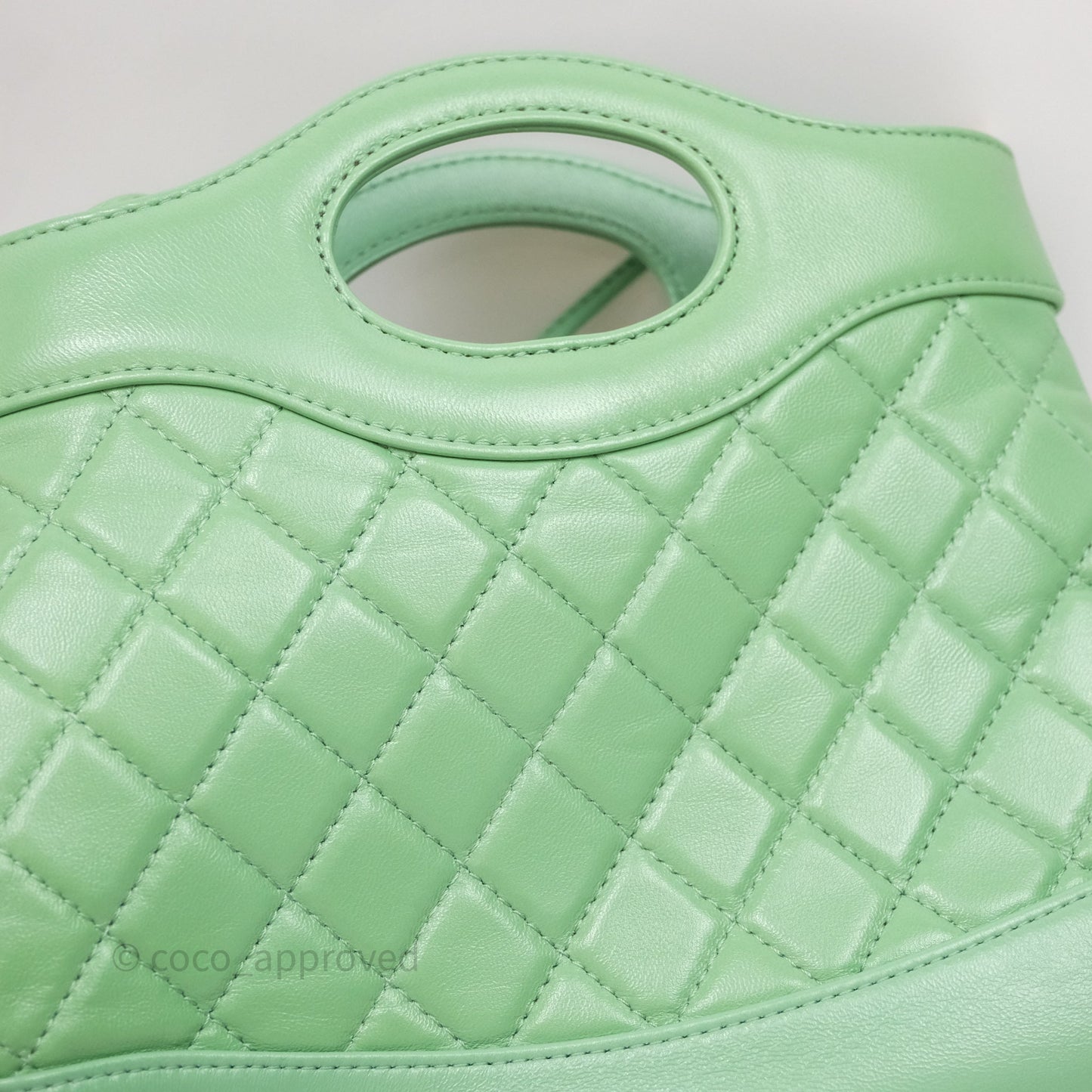 Chanel Mini 31 Green Shiny Lambskin Gold Hardware