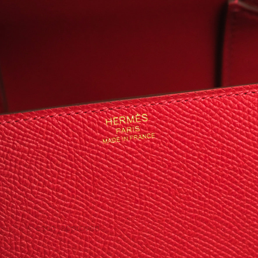 Hermès Della Cavalleria Mini Bag Rouge Piment Epsom Gold Hardware