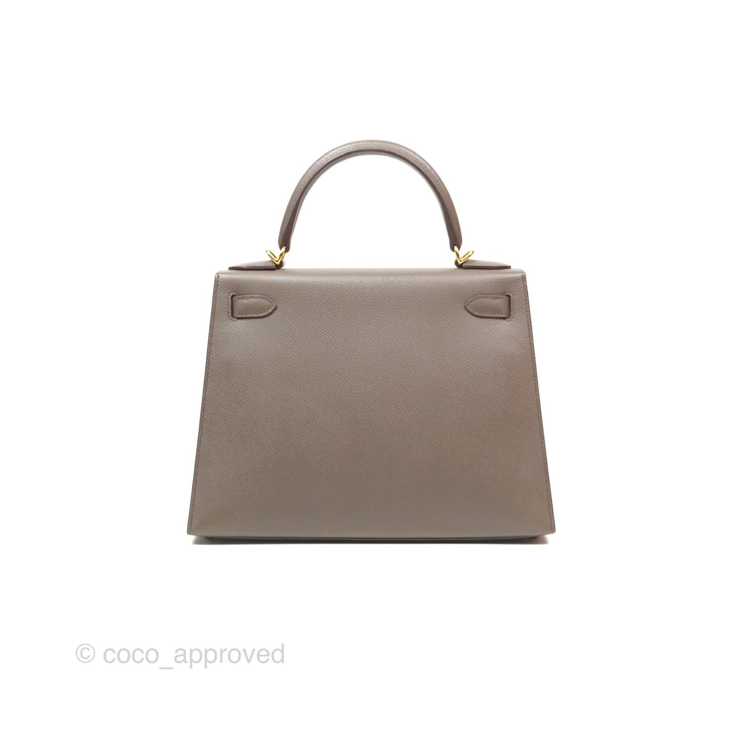Hermès Kelly Sellier 28 Gris Etain 8F Epsom Gold Hardware