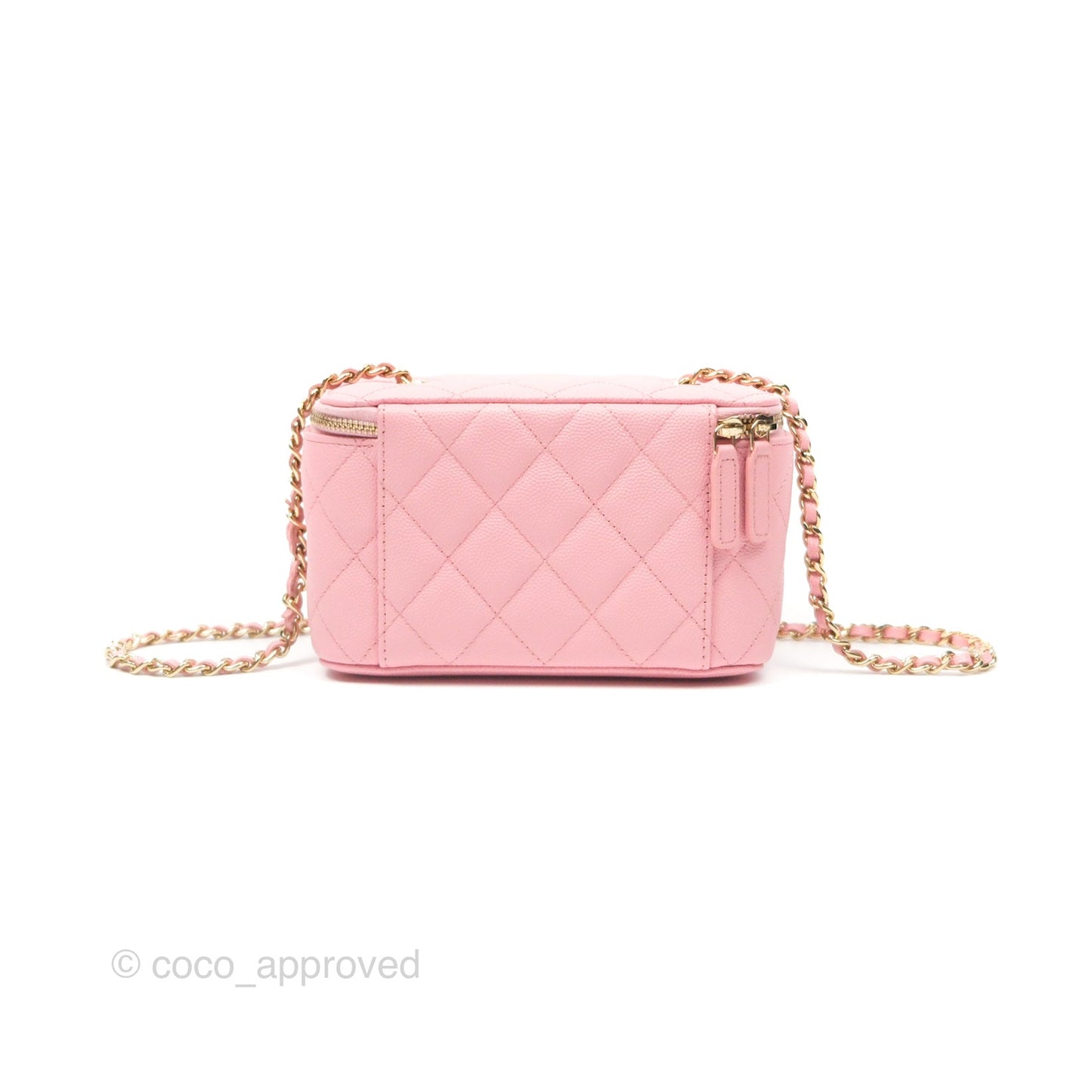 Chanel Classic Vanity With Chain Pink Caviar Gold Hardware