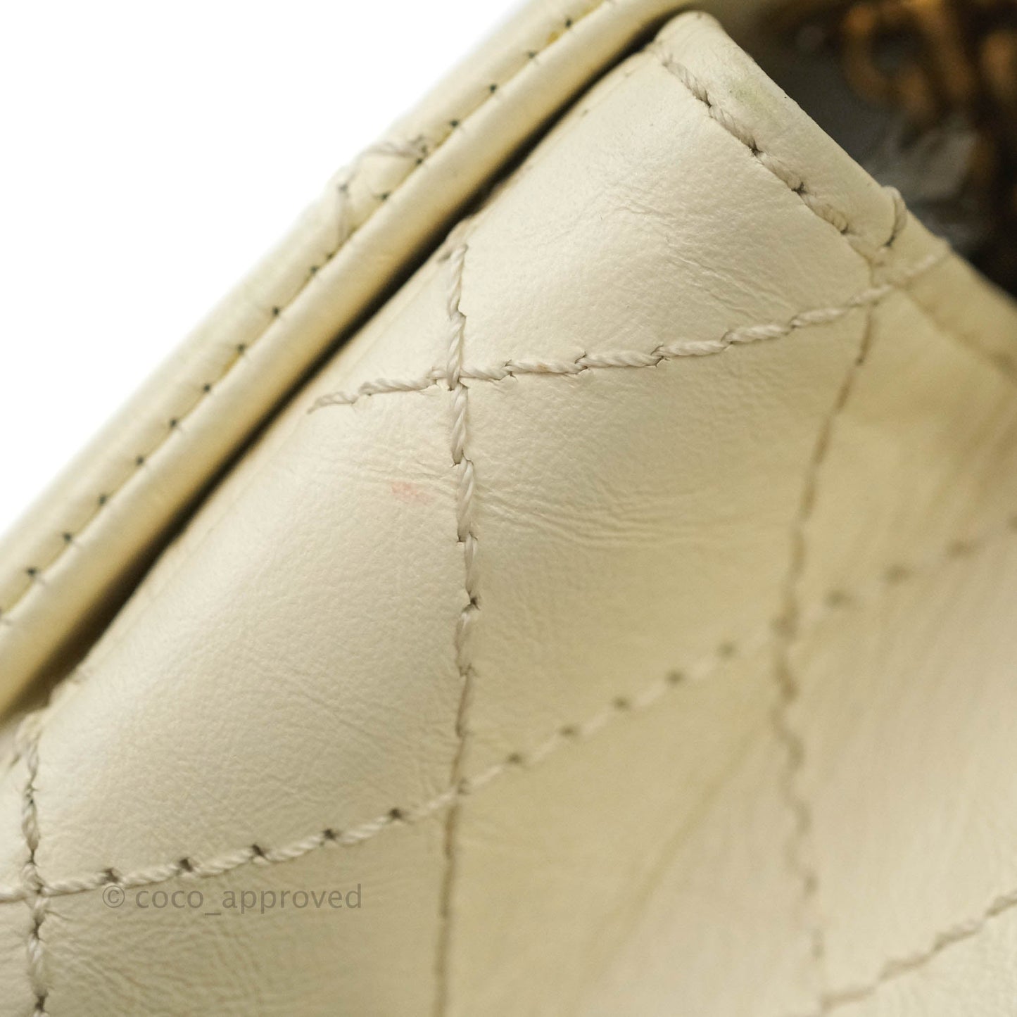 Chanel Mini Reissue 224 White Aged Calfskin Aged Gold Hardware
