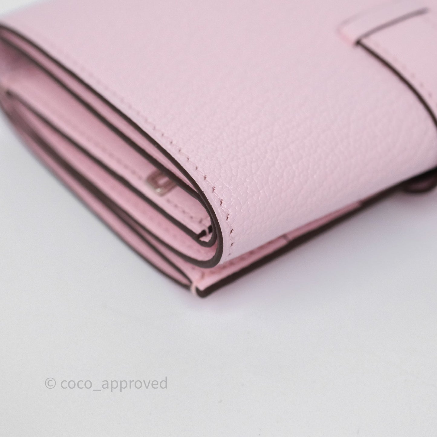 Hermes Bearn Trifold Compact Wallet Rose Darling M7 Chevre Mysore Palladium Hardware