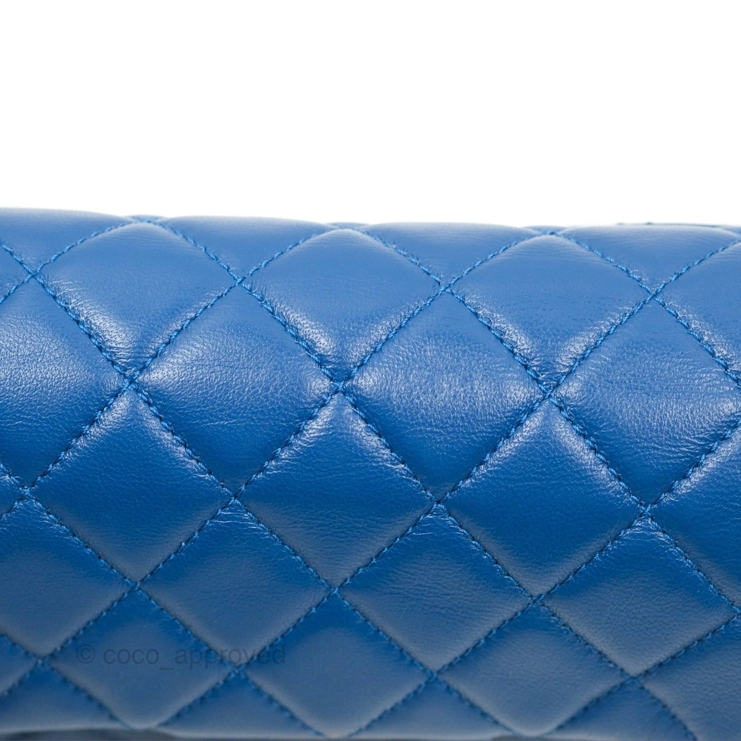 Chanel Pearl Crush Mini Rectangular Blue Lambskin Aged Gold Hardware