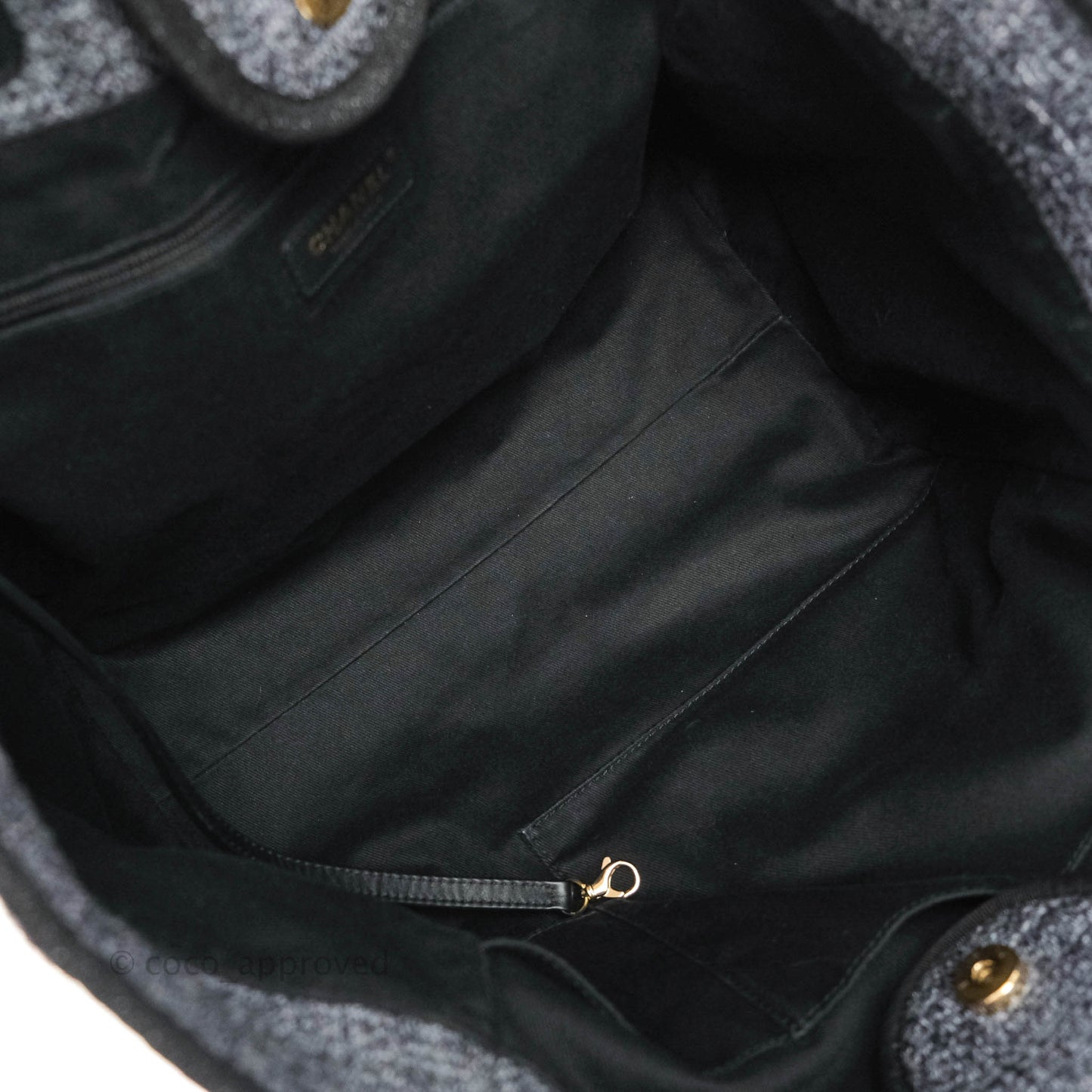 Chanel Large Deauville Charcoal Grey Canvas