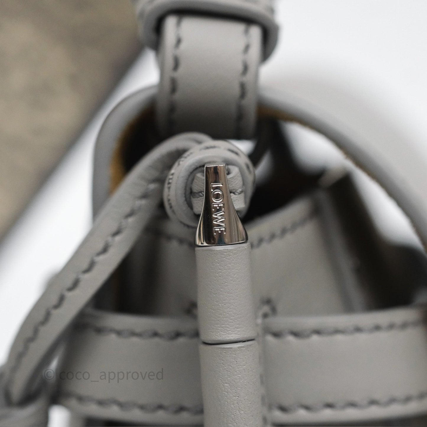 Loewe Mini Gate Dual Bag Grey Soft Calfskin Jacquard Strap