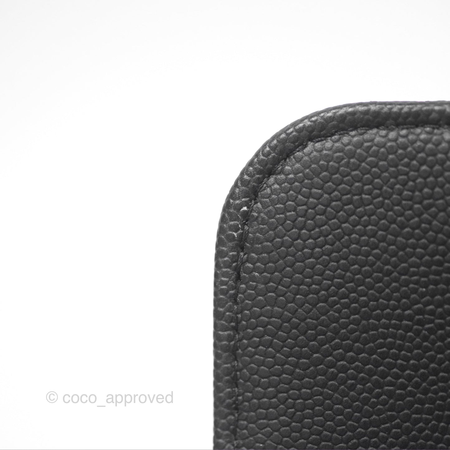 Chanel Classic Quilted Phone Holder Black Caviar Gold Hardware