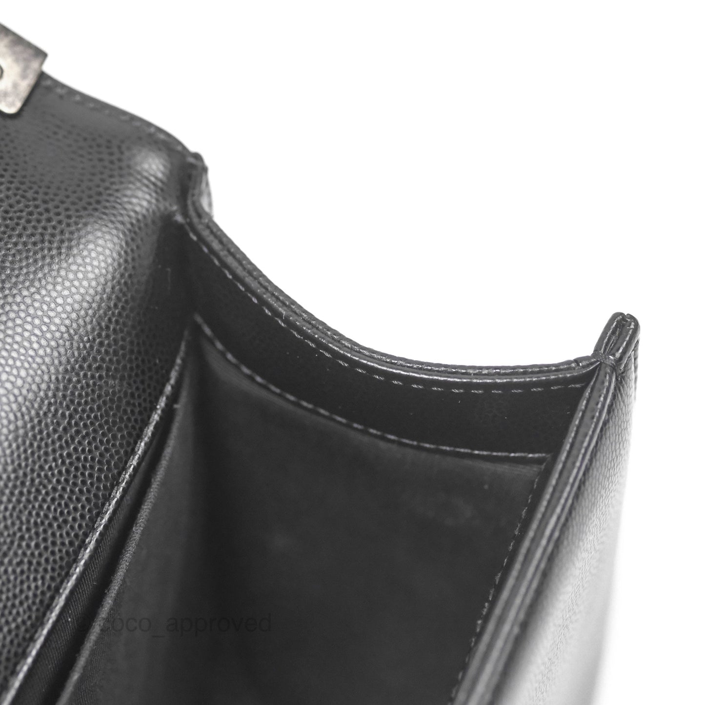 Chanel Medium Boy Quilted Black Caviar Ruthenium Hardware