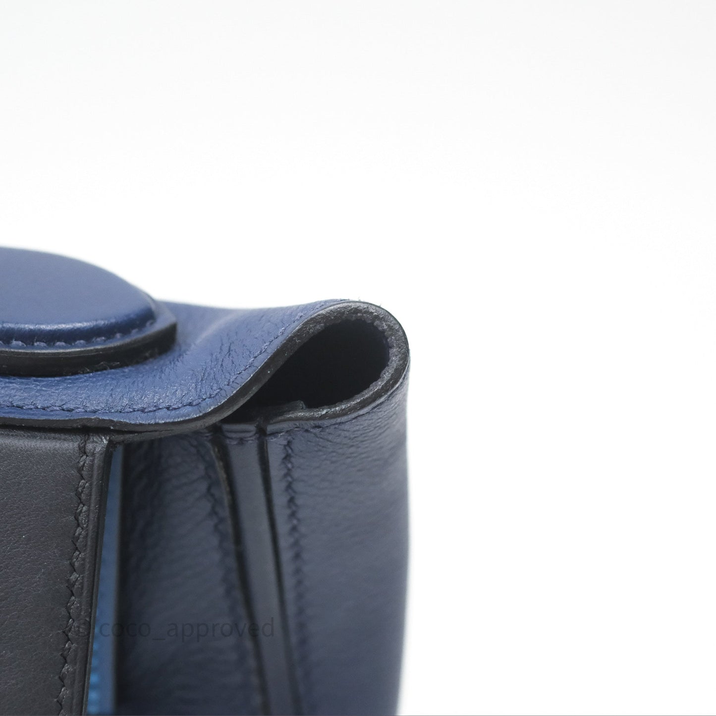 Hermès 24/24 21 Mini Bleu Saphir 73/ Bleu Indigo 76/ Bleu France 71 Evercolor/ Swift Palladium Hardware