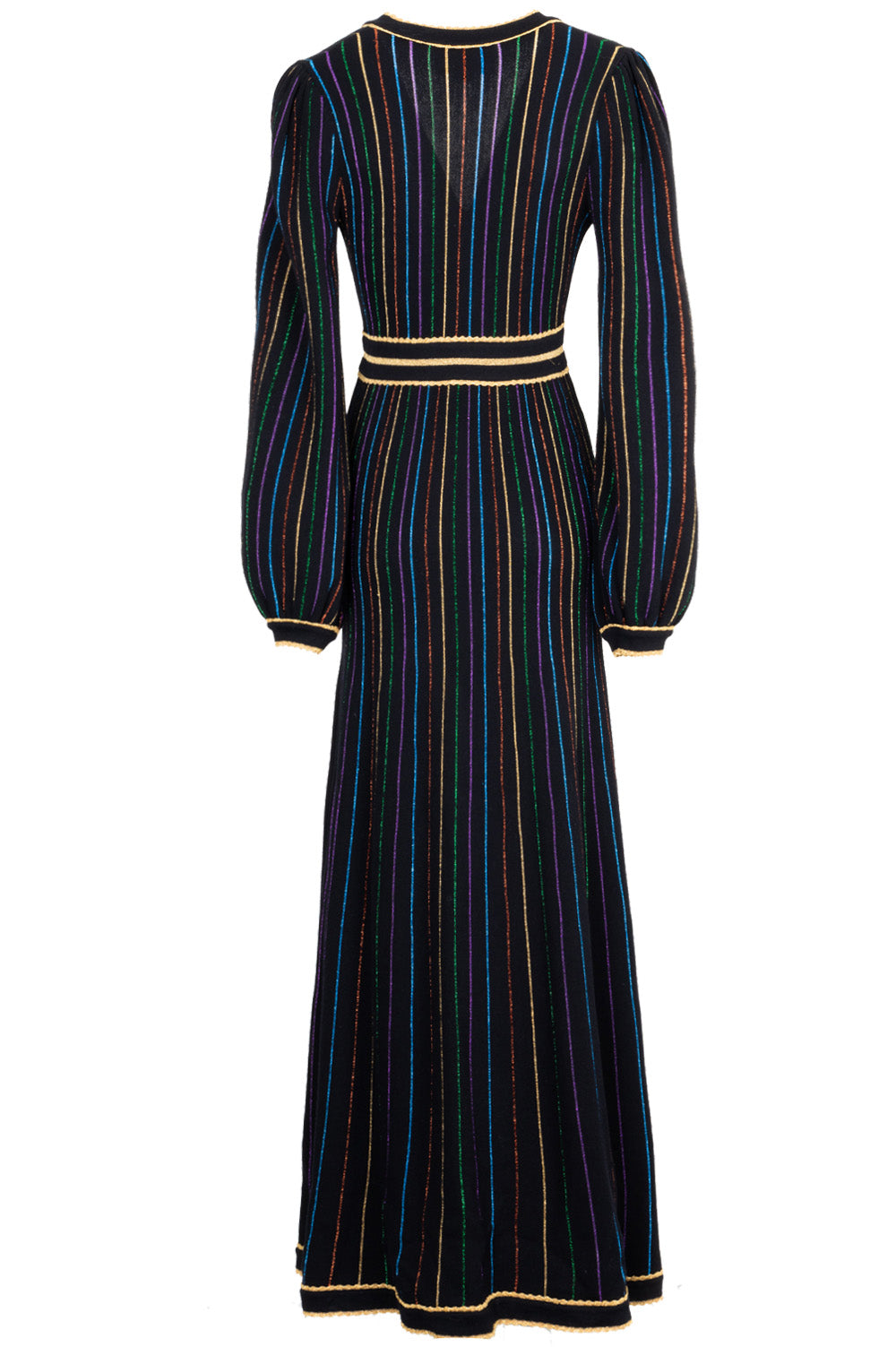 Luxury Gucci Trending 2025 2020 Striped Horsebit Knit Maxi Dress Black