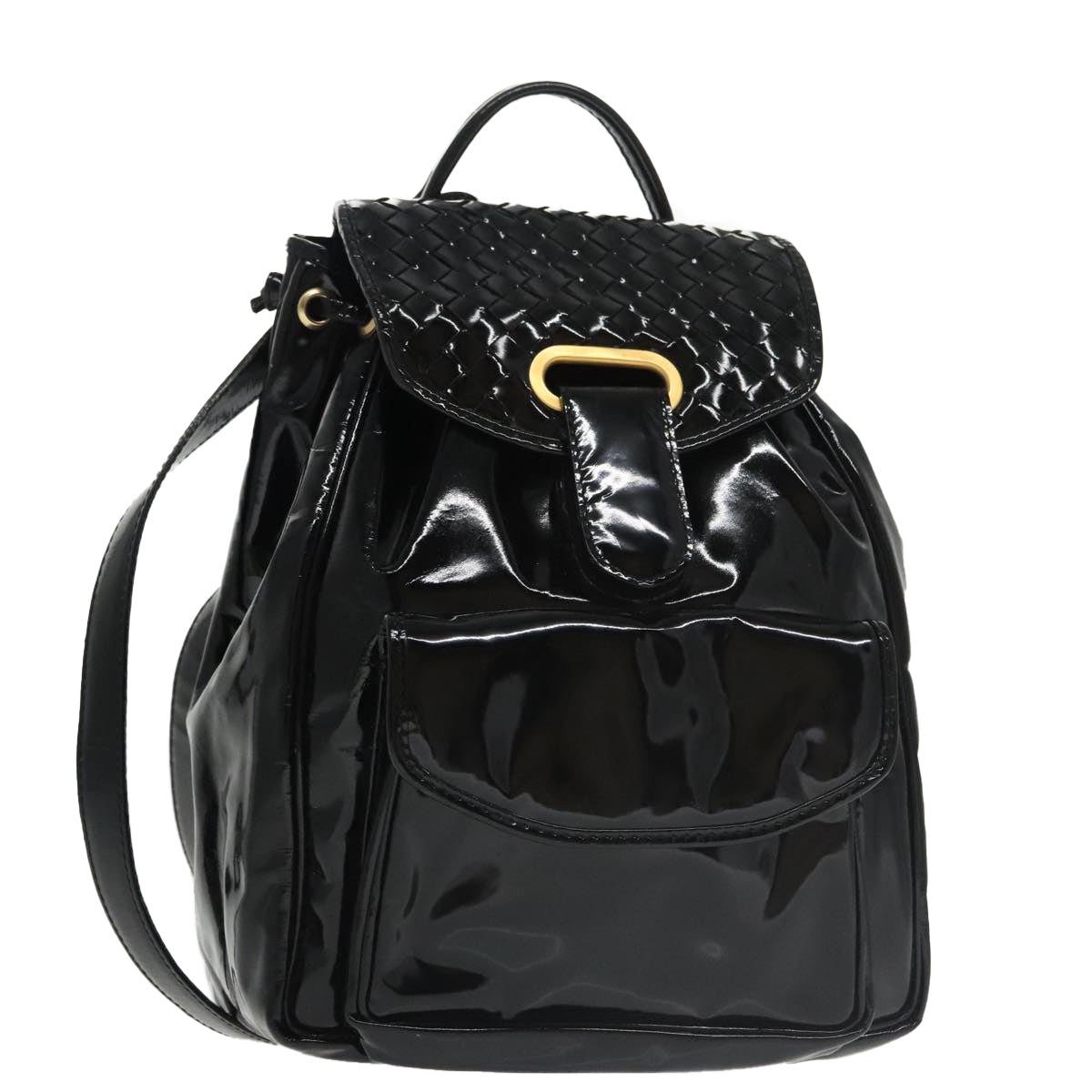 Luxury Bottega Veneta  Patent Leather Backpack Bag ()