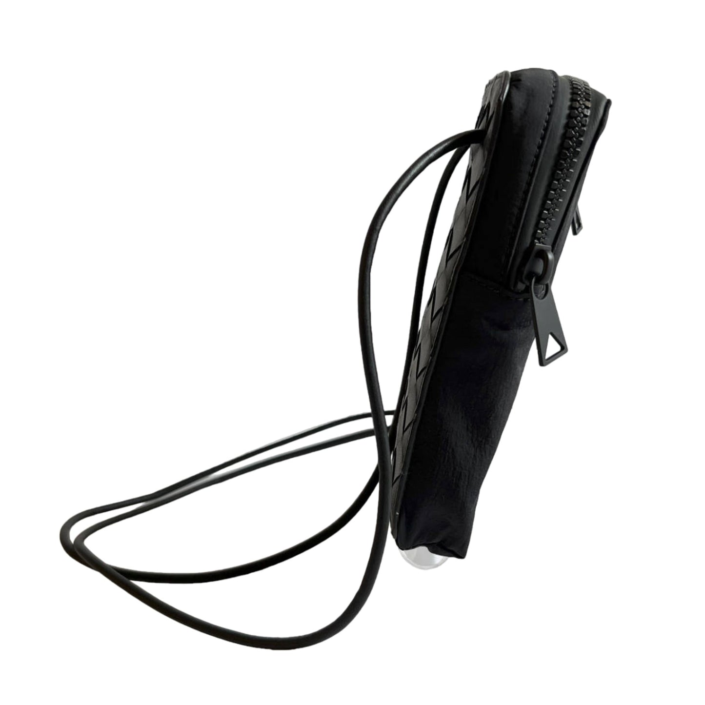 Luxury Bottega Veneta Intrecciato Black Shoulder Bag