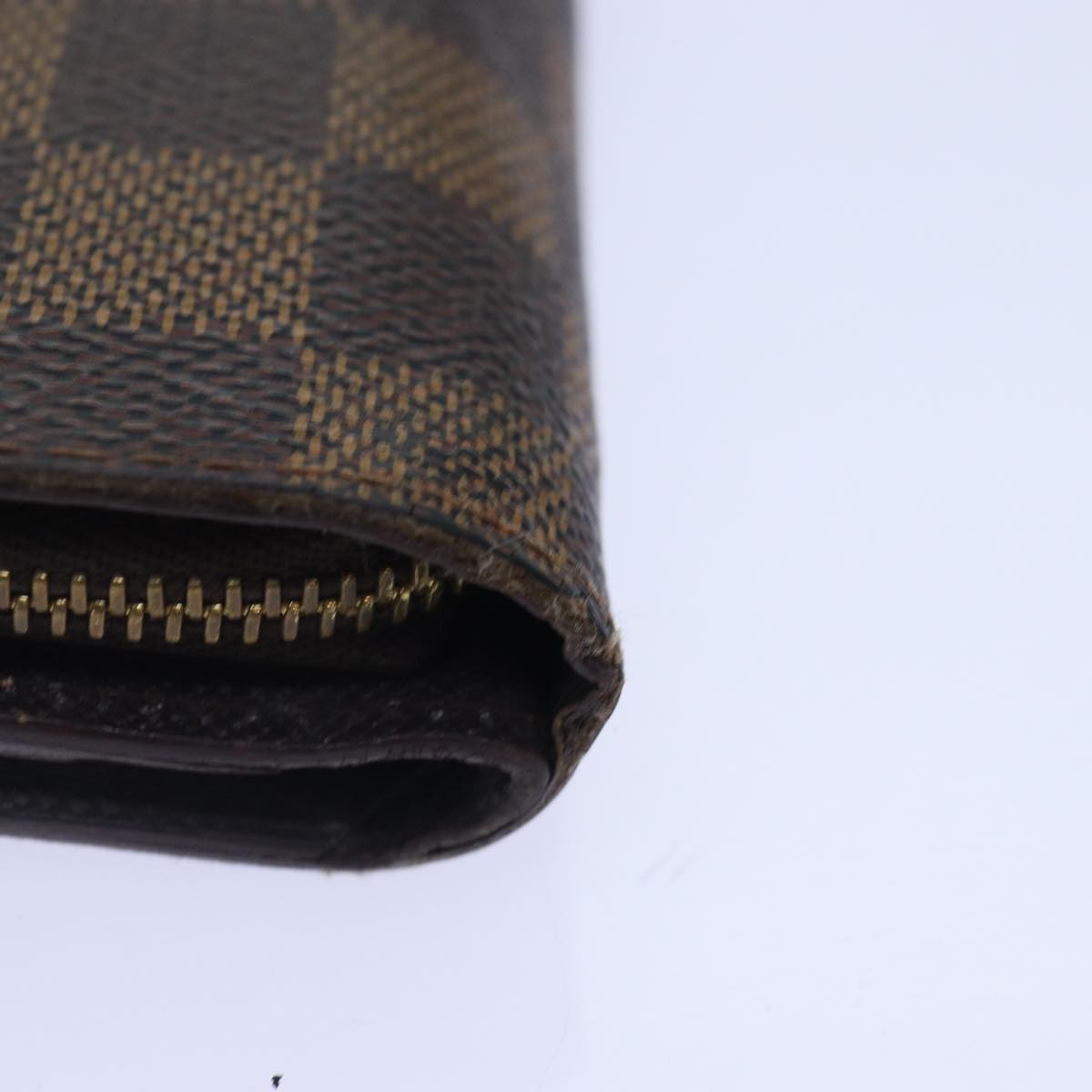 LOUIS VUITTON Damier Ebene Compact Zip Wallet N61668 LV 89019