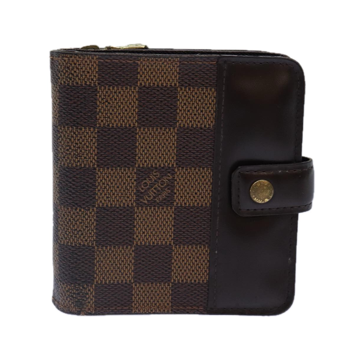 LOUIS VUITTON Damier Ebene Compact Zip Wallet N61668 LV 89019