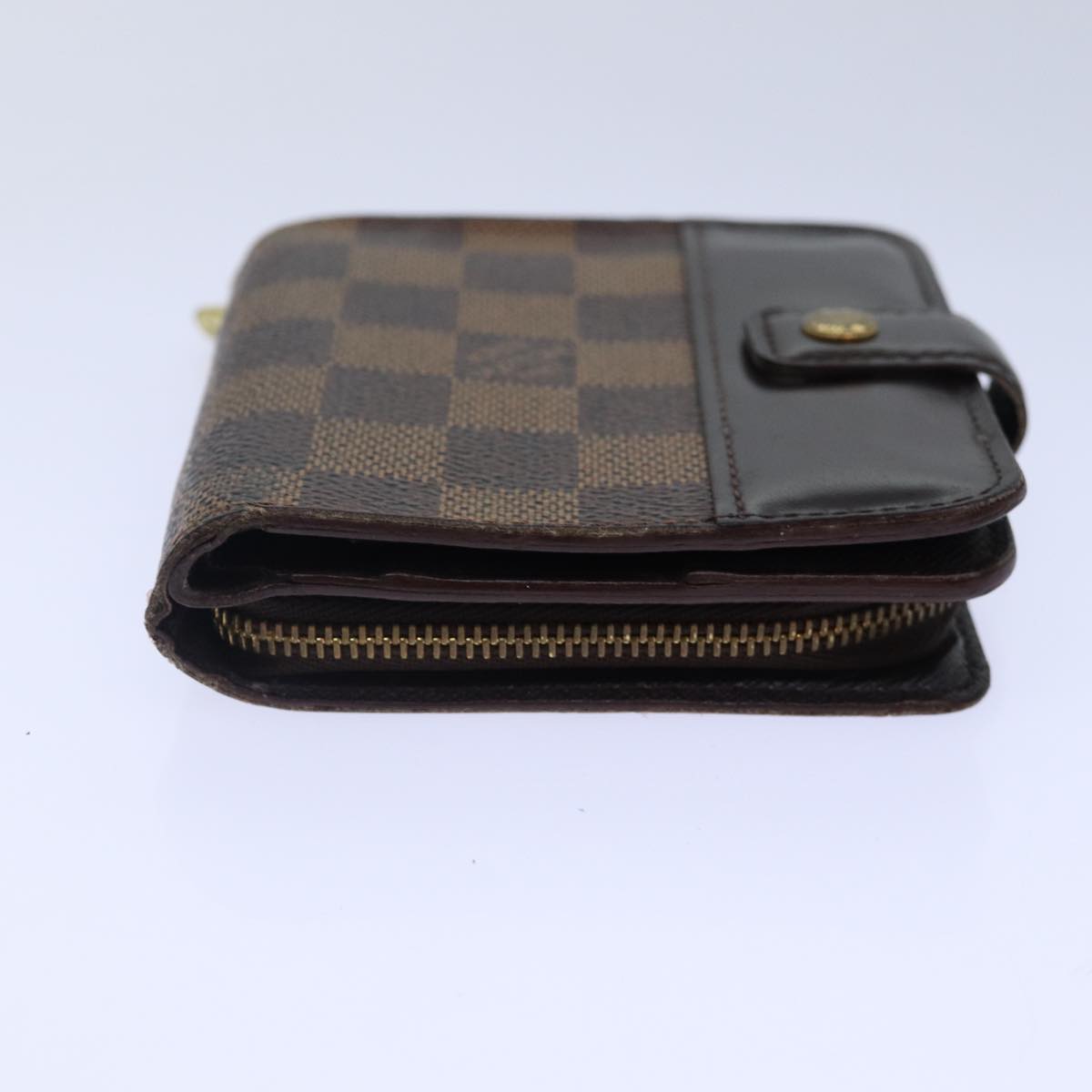 LOUIS VUITTON Damier Ebene Compact Zip Wallet N61668 LV 89019