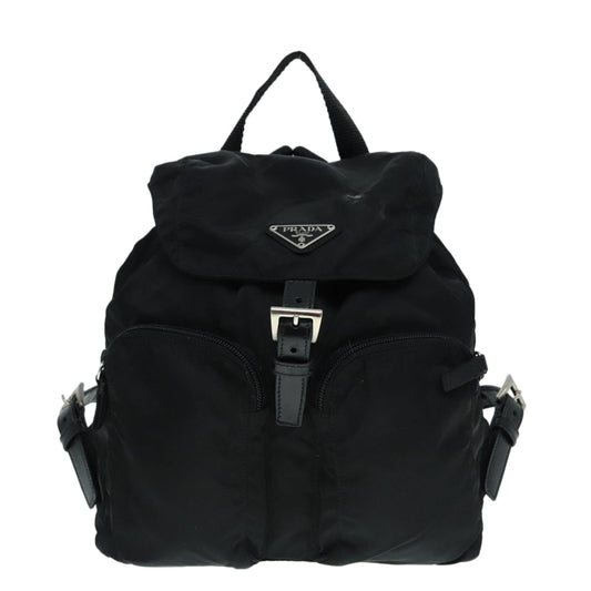 Luxury Prada Backpack Nylon Black Silver  89036