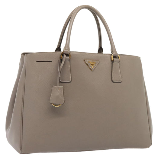 Luxury Prada Hand Bag Safiano leather Beige Gold  89037