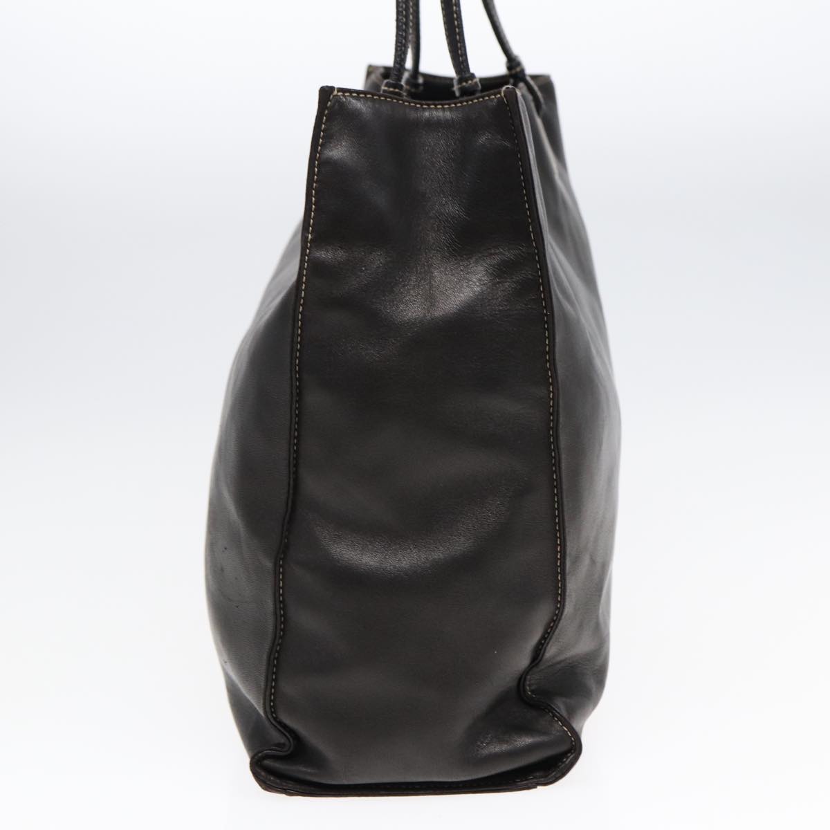 Luxury Prada Tote Bag Leather Black Silver  89039