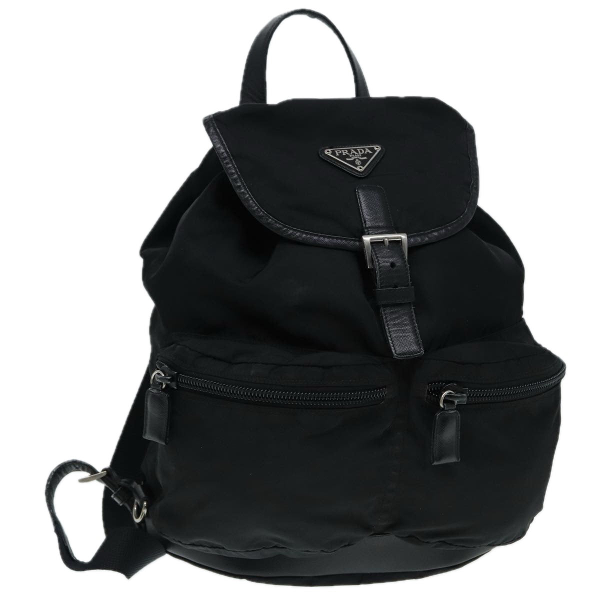 Luxury Prada Backpack Nylon Black Silver  89040