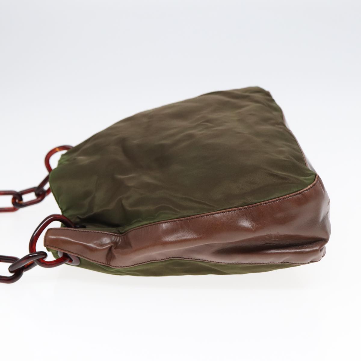 Luxury Prada Shoulder Bag Nylon Leather Green  89043