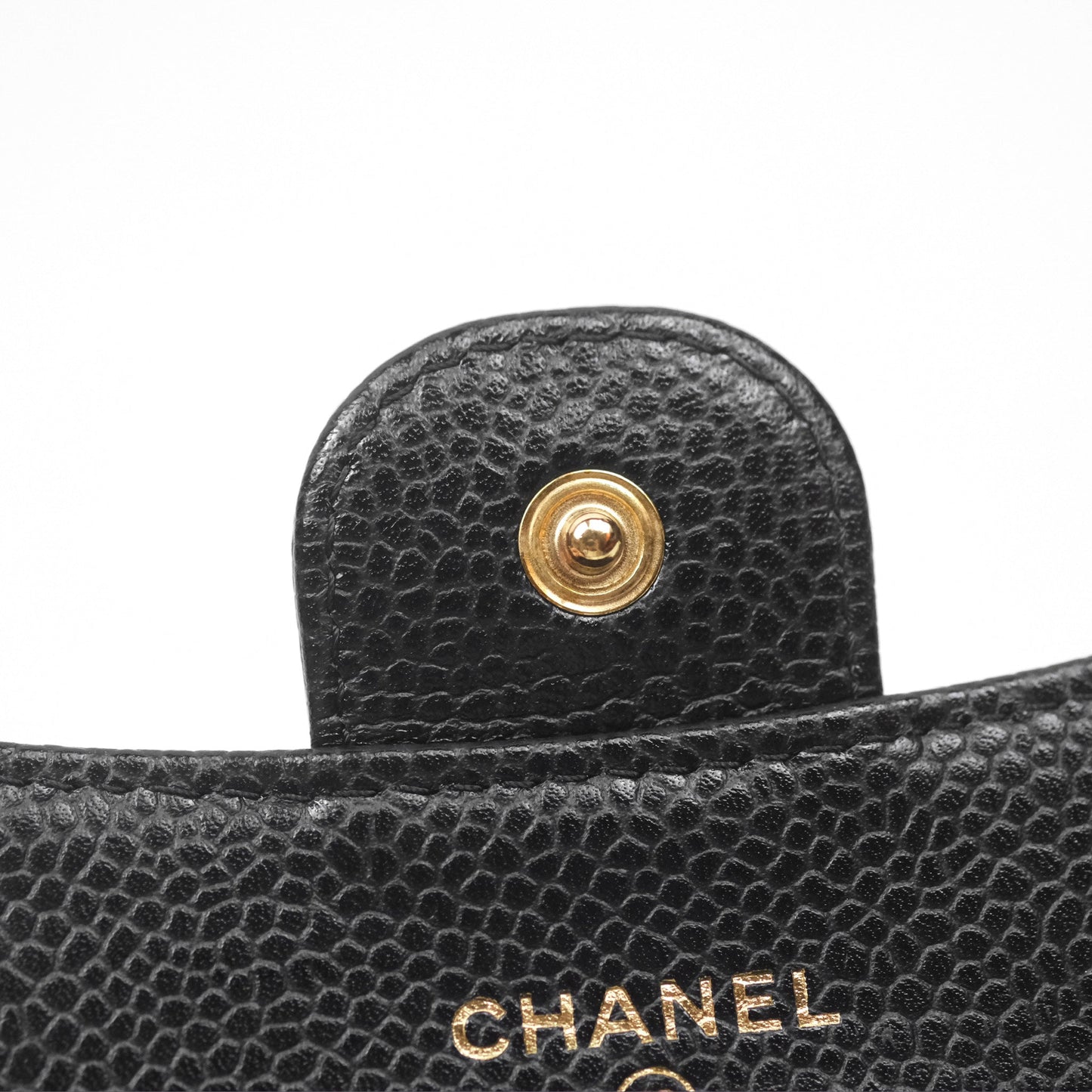 Chanel Quilted Flap Card Holder Caviar Black Gold Hardware