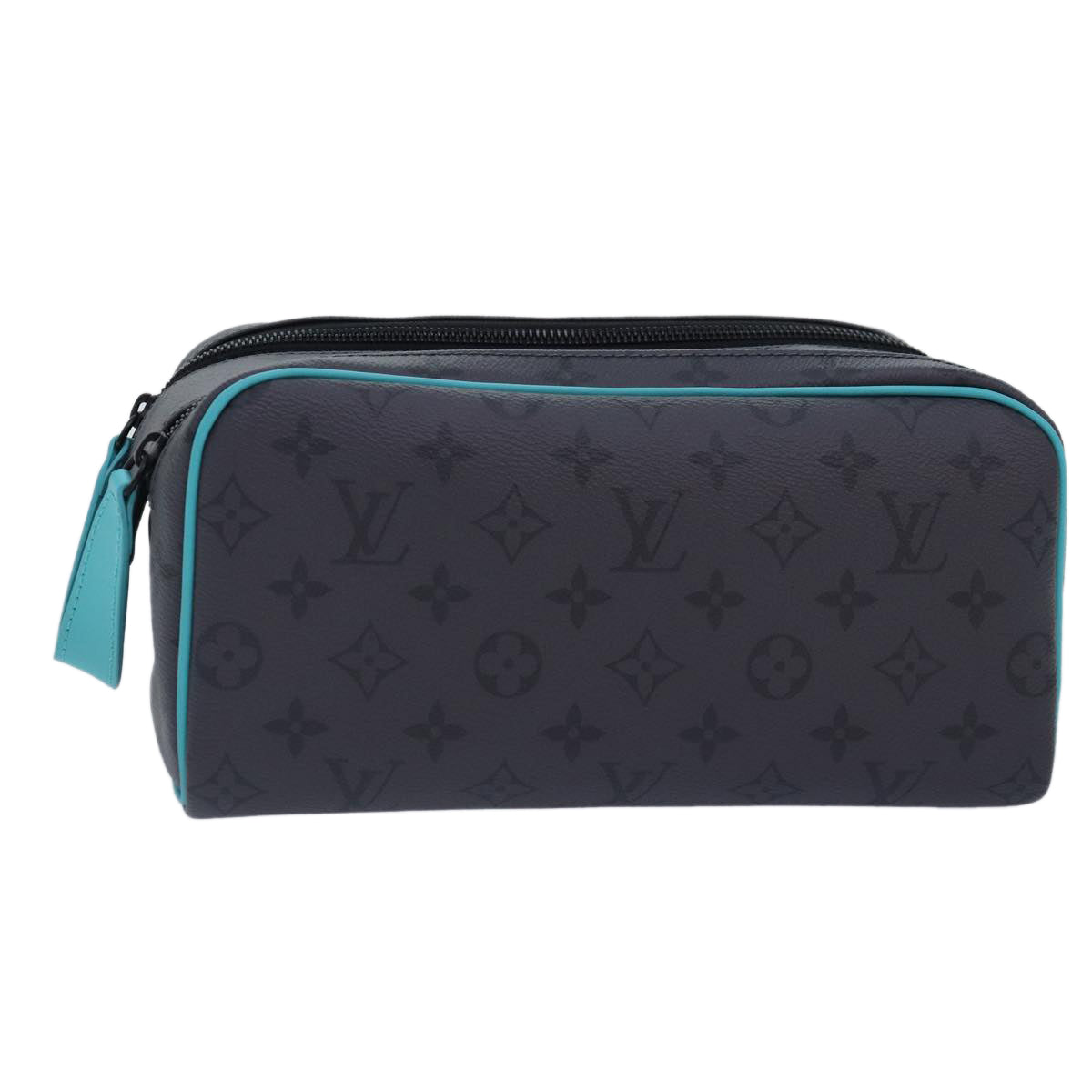 LOUIS VUITTON Monogram Eclipse Reverse Dopp Kit Bag Turquoise M11482 89059SA