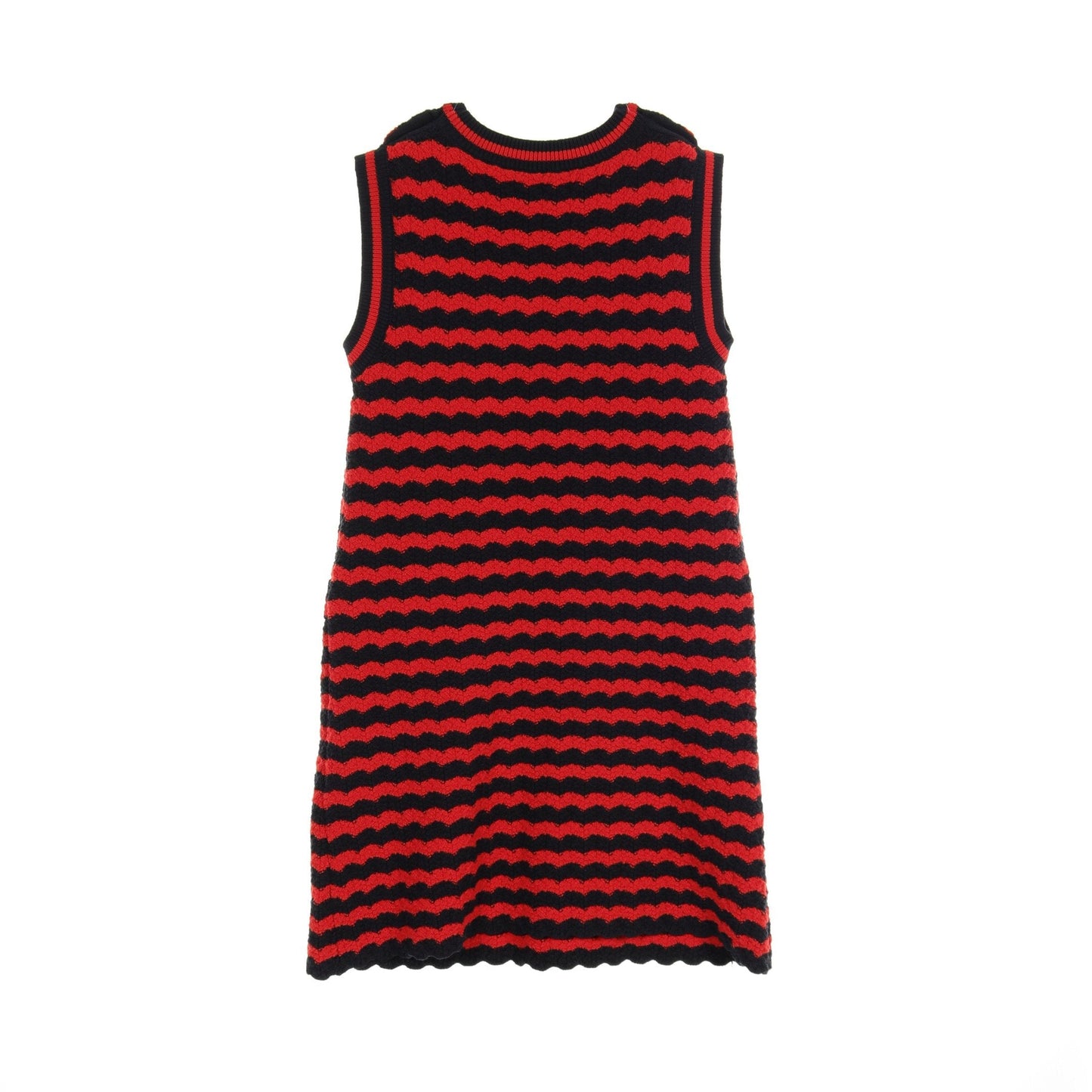 Luxury Gucci Trending 2025 Knit dress No sleeve Stripes Wool Cotton Red Navy