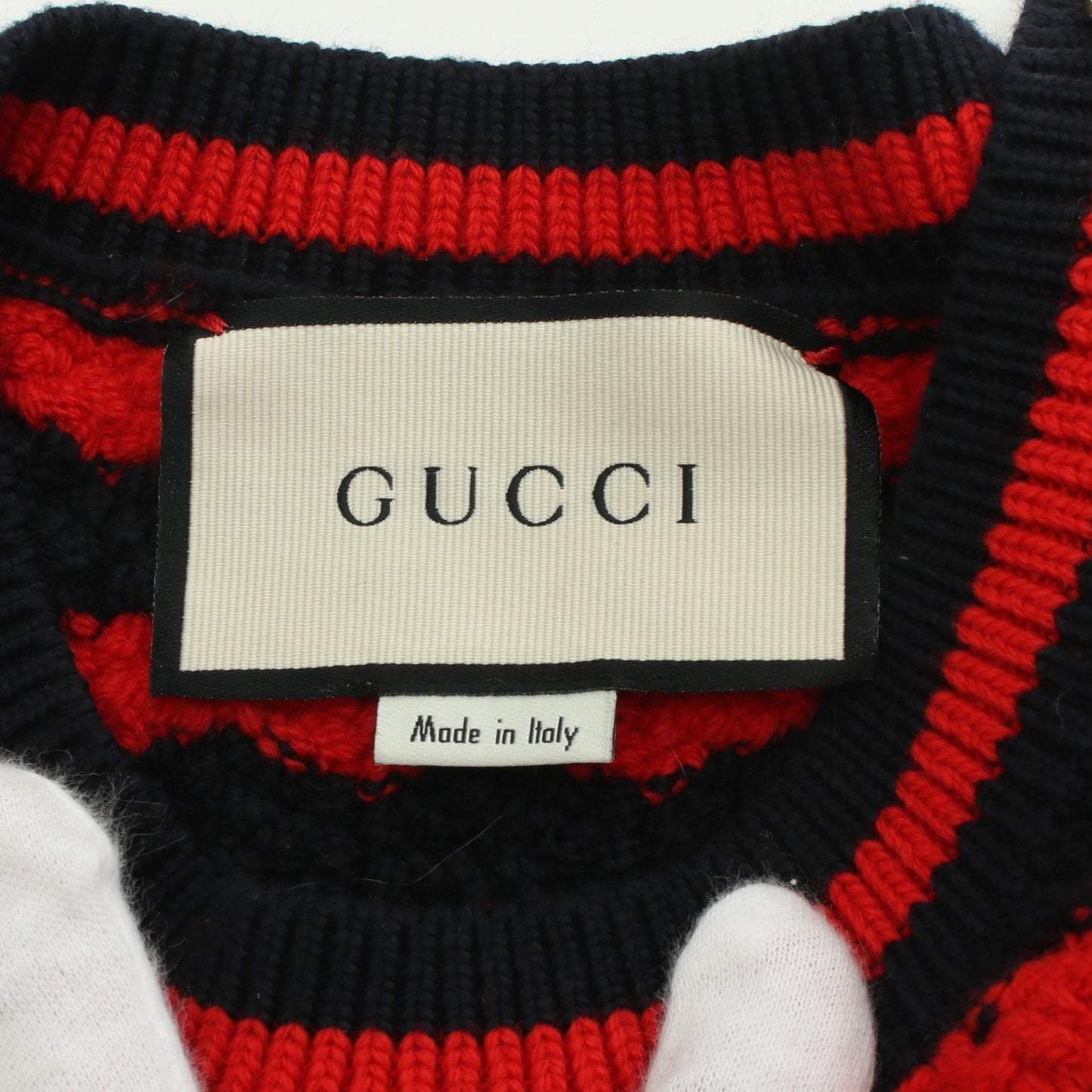 Luxury Gucci Trending 2025 Knit dress No sleeve Stripes Wool Cotton Red Navy