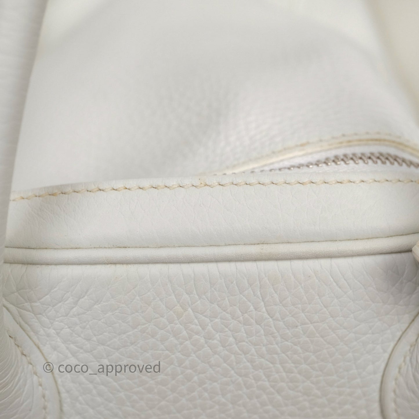 Hermès Lindy 30 White Clemence Palladium Hardware