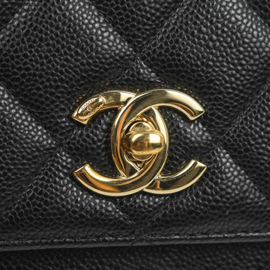Chanel Quilted Small Business Affinity Flap Black Caviar Gold Hardware