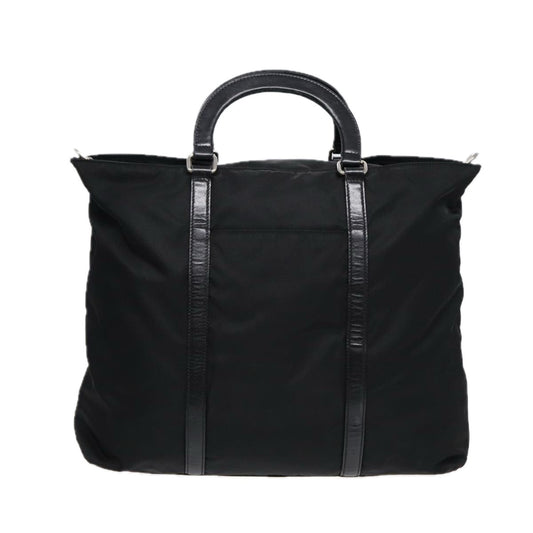 Luxury Prada Hand Bag Nylon 2way Black Silver  89129