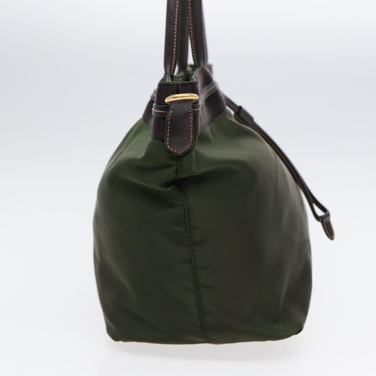 Luxury Prada Hand Bag Nylon 2way Khaki Gold  89132