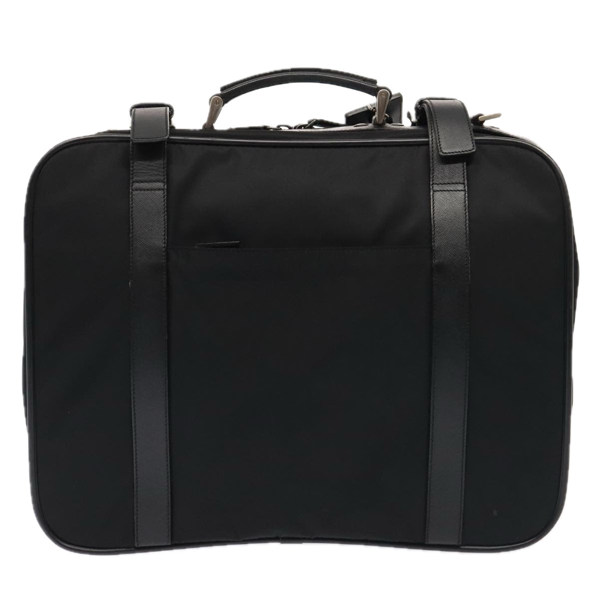 Luxury Prada Business Bag Nylon 2way Black Silver  89133