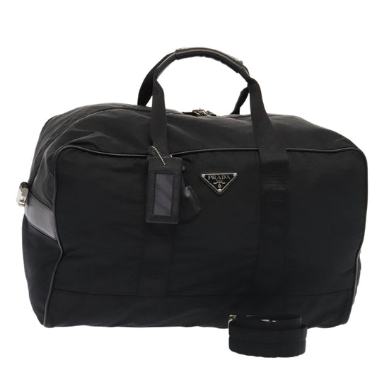 Luxury Prada Boston Bag Nylon 2way Black Silver  89134