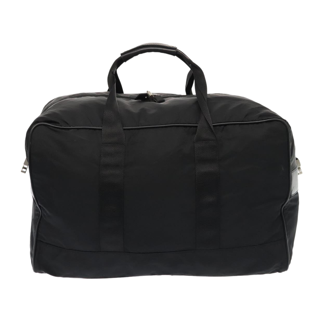 Luxury Prada Boston Bag Nylon 2way Black Silver  89134