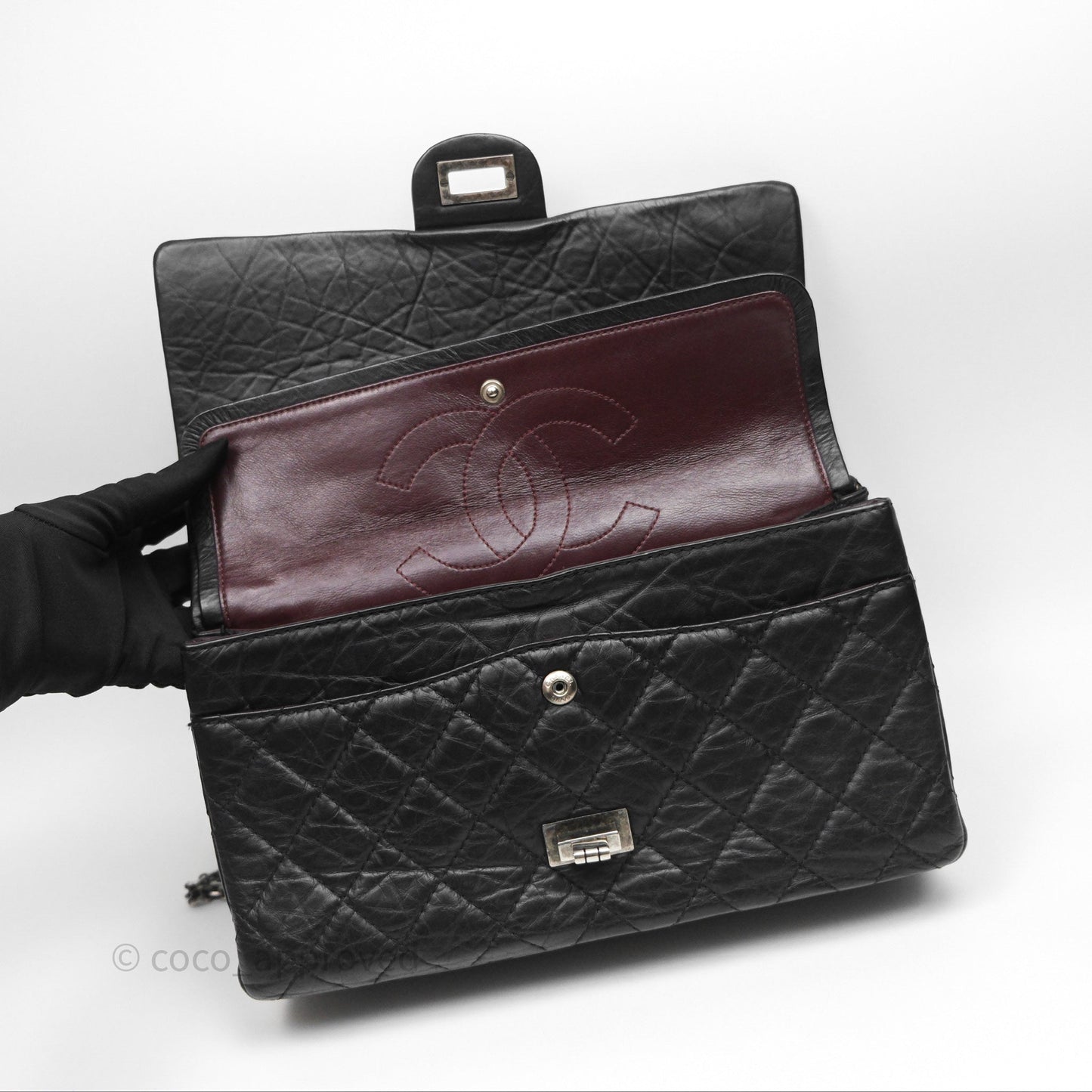 Chanel Quilted Reissue 226 Aged Calfskin Black Ruthenium Hardware