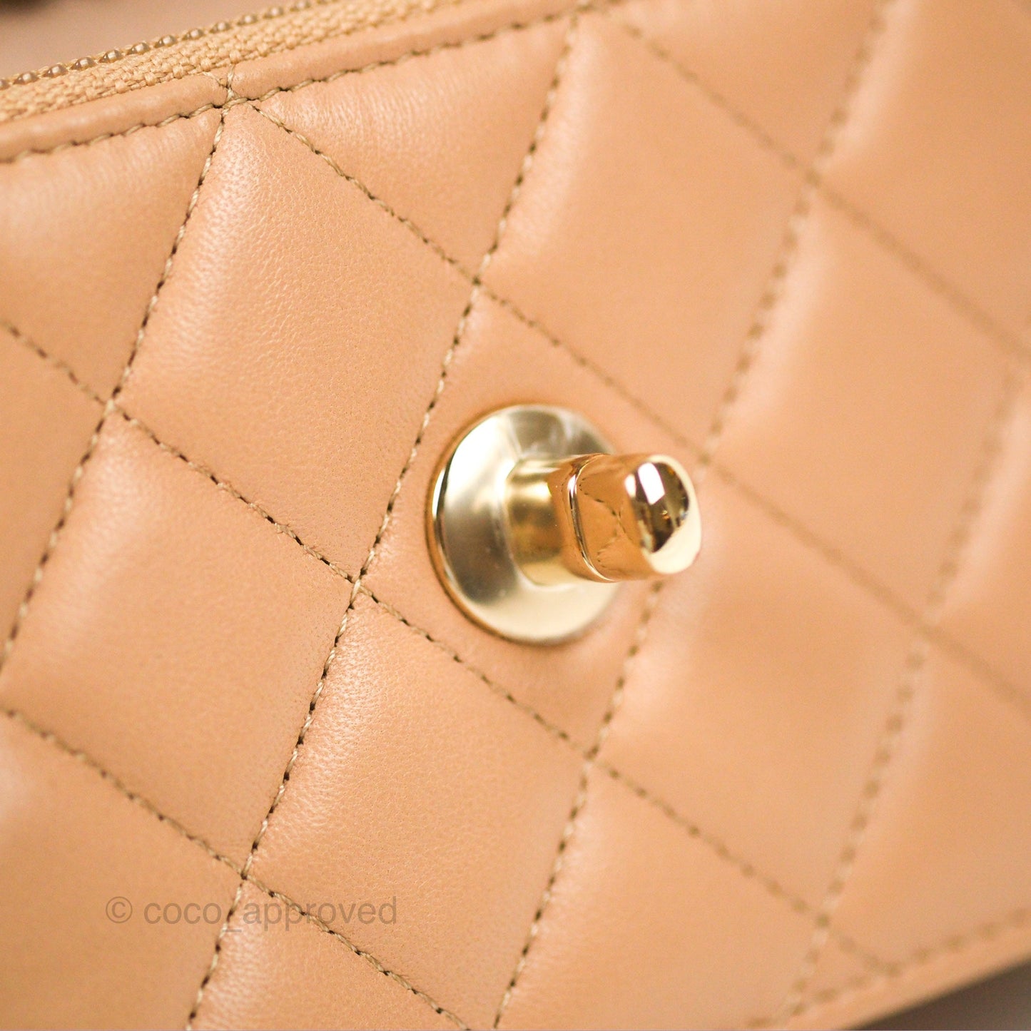 Chanel Mini Trendy WOC Beige Lambskin Gold Hardware 22B